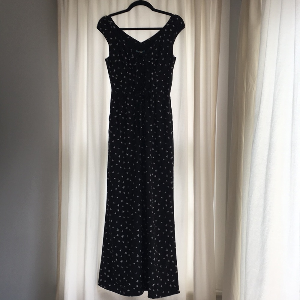 Navy and white star-printed jumper